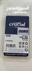  1 Crucial 16GB Ram DDR5-4800 SODIMM For Laptop Sealed Pack New