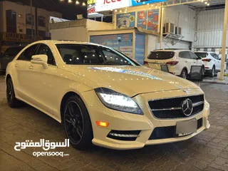  14 مرسيدس  بينز  CLS 550 AMG V8   2014  وارد أوراق جمارك  لون أبيض مميز  بيج من الداخل كاملة الموصفات