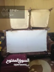  14 طقم كنب شبه جديد و طقم طاولات ومدفأة غاز وسرير مفرد والفراش