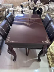  9 كنب صالون استعمال بسيط بحاله جديده قعده تفصيل محلي  طاوله سفره مع 6 كراسي