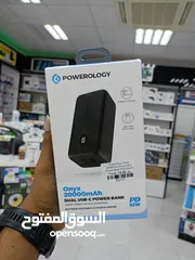  2 Powerology 20000mAh 65W Onyx Power Bank - Black