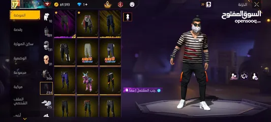  3 حساب  free fire من سيزون 13 لفل65 فري فاير 80jd