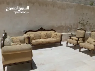  3 طقم كنب 7 مقاعد خشب