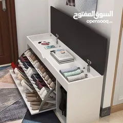  6 حل أنيق لترتيب مدخل بيتك   خزانة أحذية مع مقعد مريح – قطعة عملية وعصرية بقطعة واحدة رف قلاب