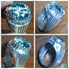  14 مجموعة مميزة من خواتم الفضة الخالصة احجار طبيعية   احجار عقيق، ياقوت، فيروز، اوبال، مازونايت، زفير،