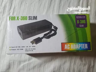  1 محولة جهاز اكس بوكس 360 سلم For X 360 slim - AC Power Supply Charger Adapter w/Cord for X-box-360 Sl