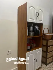  5 فاترينا المطبخ متعددة الاستخدام أناقة وتنظيم في قطعة واحدة باللون البني المحروق