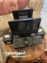  4 نقطة بيع شاشتين مع كاش وطابعتين
