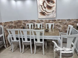  6 غرفة ضيوف مع طاولة سفرة خشب زان ممتاز