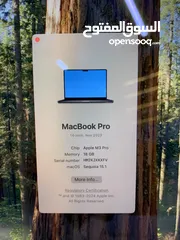  3 Macbook pro m3 pro  14 inch 18gb ram 512gb