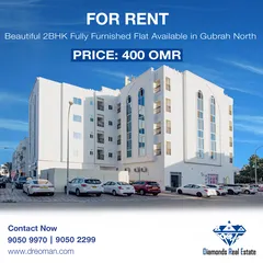  7 #REF1052    2BHK Fully Furnished Flat for Rent in Gubrah North close to beach