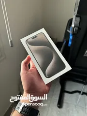  2 NEW جدييييد Apple iPhone 15 Pro 256 Gb Natural Titanium with new case and new screen protector