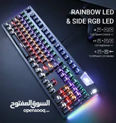  1 كيبورد الجمينج الاحترافي Abkoncore K600 RGB الميكانيكي بسعر حرق