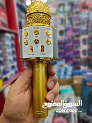  6 المايكرفون مع سماعه كاريوكي مكبر صوت سماعات بلوتوث راديو مايك سماعة هديه مايكرفون مكبر صوت سماعات
