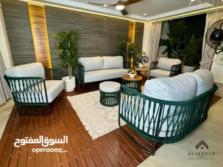  14 تجهيزات خارجيه لقعدات الصيف  اطقم جلسات  طاولات وكراسي  مراجيح  كراسي مسبح