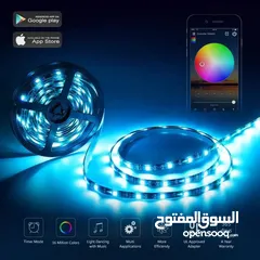  1 حبل Led طول 10 متر RGB LED تحكم بجميع الاوان وشدة الضوء وتحكم بالطول المناسب وباقل سعر