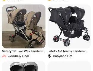  2 safety 1 stroller عرباية اطفال تونز التوأم