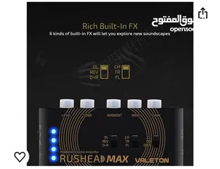  3 مكبر صوت محمول للكيتار الكهربائي والبيز والآلات الموسيقية Valeton Rushead Max Pocket Amplifier