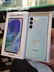  2 مستعمل ايام Samsung M55 5G رام 16 جيجا 256 أغراضة والكرتونه الأصلية متوفر توصيل