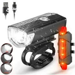  6 Ensemble d'éclairage LED aste USB pour vélo, lampe de poche pour vélo de route VTT, lampe de sauna a