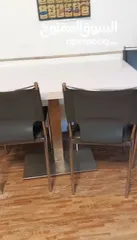  2 طاوله فخمه ثقيله ضد الساخن قاعده ستانلس مع 4 كراسي فخمه
