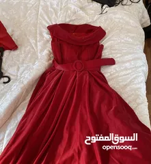  1 فستان سهرة لون احمر