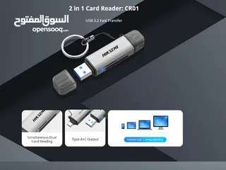  7 قارئ كروت ذاكرة مدخل سريع النقل من هيكسيمي Hiksemi Card Reader CR01 USB3.0 & Type-C