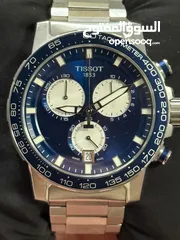  5 Tissot Supersport Chrono, 45.5 mm, Blue dial, Metal bracelet, Swiss Quartz movement