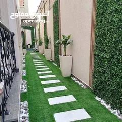  3 تنسيق الحدائق  نجيل بناء شلال نافورة باربكيو