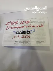  7 ساعة CASIO جديدة حزام معدني لون فضي  الداخل ازرق مكفوله سنه كامله