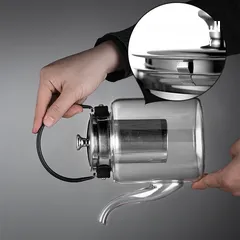  4 ابريق شاي زجاجي بمقبض حديد مجلفن(الاسعار في الصور)