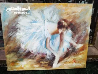  10 لوحات  رسم زيتي.. وتطريز