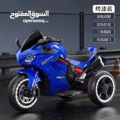  4 دراجة دوكاتي للأطفال - ثلاث عجلات ومحركان كهربائيان - تصميم دراجة الشرطة
