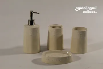  1 طقم اكسسوارت حمام لون بيج 4 قطع