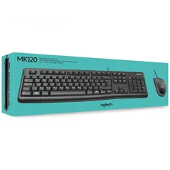  1 ماوس + كيبورد سلكي مكتبي معرب من شركة لوجيتيك أصلي LOGITECH MK120 USB DESKTOP WIRED KIT