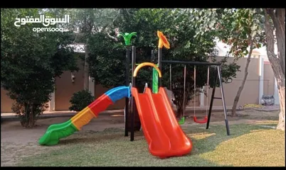  9 swing slide playground basketball