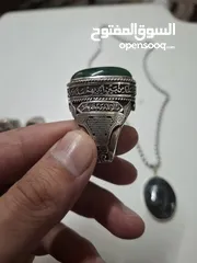  4 خواتم فضه مرصعه باحجار كريمه