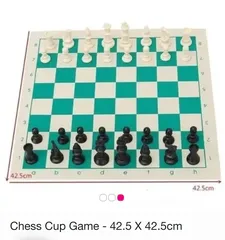  1 Portable Tournament Chess Mat & Pieces