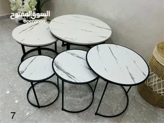  3 طاولات مودرن متداخلة عملية وأنيقة  متوفرة بعدة تصاميم عصرية الإطارات معدنية قوية باللون الأسود