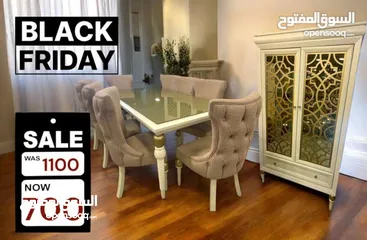  1 طاولة سفرة ابيض مودرن