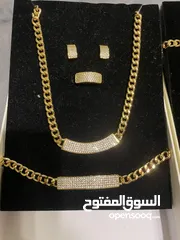  2 طقم عدد 2 اكسسوار ذهب روسي سنسال اسواره و خاتم وحلق