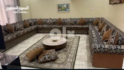  3 Wooden Style Sofa Set and Center Table