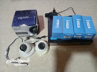 1 كاميرات مراقبة 2 ميجا مستعمل وحالة ممتازه ويوجد كاميرا بالكرتونه ومحولات بالكرتونه شغالات عالفحص