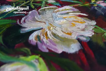  5 لوحتين طبيعة صامتة ورد، لوحات زيتية لديكور المنزل الراقي