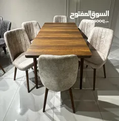  5 للاناقه عنوان لعشاق الذوق الرفيع طاولة سفره تركي اصلي 6كراسي تتكبروا وبتتصغر أحدث موديلات "
