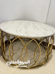  2 طاولة رخام طبيعي دائرية