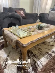  6 غرفة جلوس صالون 9 مقاعد تفصيل من خشب سويد وزان مريحه مع طقم طاولات وسط من الزان .. للبيع بسعر مغري