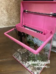  3 Small Aquarium with artificial rocks and filter cartridges
