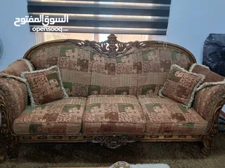  3 طقم كنب زان+طربيزات زان وزجاج