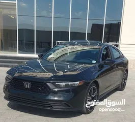  1 هوندا اكورد موديل 2024 لون اسود فحص كامل تصلح للاعفاءات اوالعمومي اومجمركة